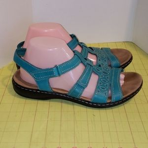 clarks teal sandals
